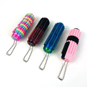 Colorful Decorative Keychain with Textured Spikes Button Clicks and Spinners Lightweight Clip-On Key Accessory for Office and Everyday Use
