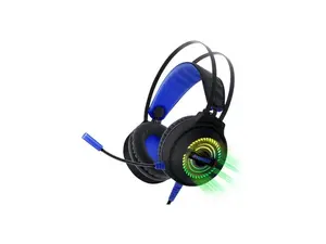 Xbox Accessory:  Wired Headset - DreamGear GRX-500 Game Headset RGB LED - Black:  Compatible?with PC, Switch, PS5, Xbox X|S & Blue