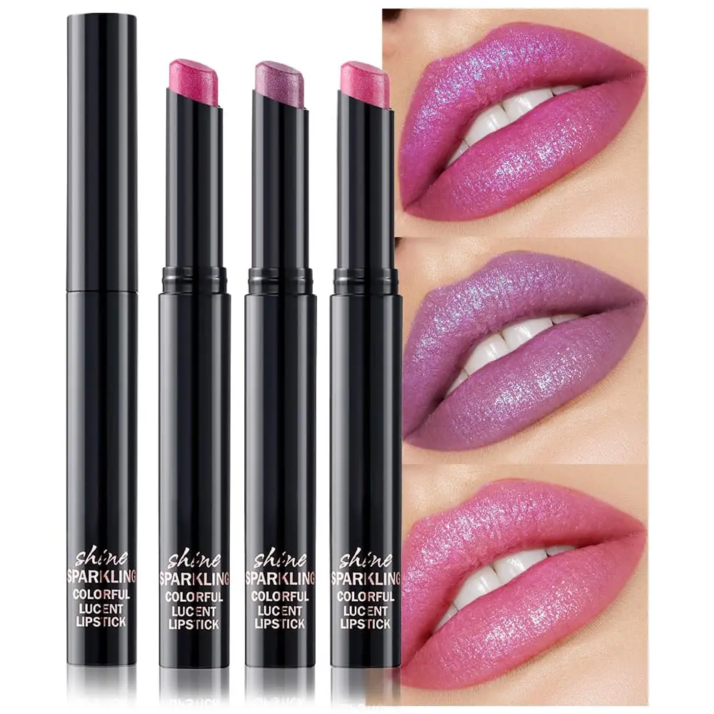 Mauve Pink Metallic Lipstick for Women,Lightweight Non-Drying Shimmer Frosted Lipstick,Glitter Lip Gloss Long Lasting Waterproof Smudge Proof 24 Hour Full Coverage Lip Makeup