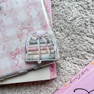 Ribbon Wrapped Book Stack MagSafe Phone Grip for Kindle - Magnetic Phone Stand Holder - Soft Reader Gift