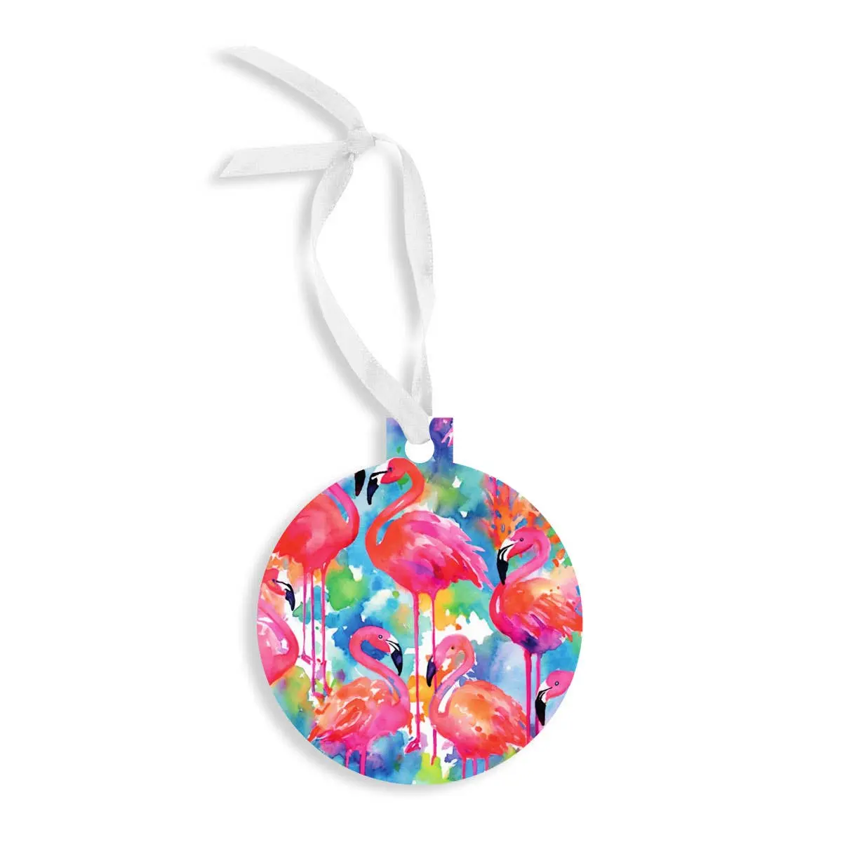 Bright Flamingos Christmas Ornament Coastal Tropical Tree Decor - 3 pc Set #SO-RD3-BRTFLAM