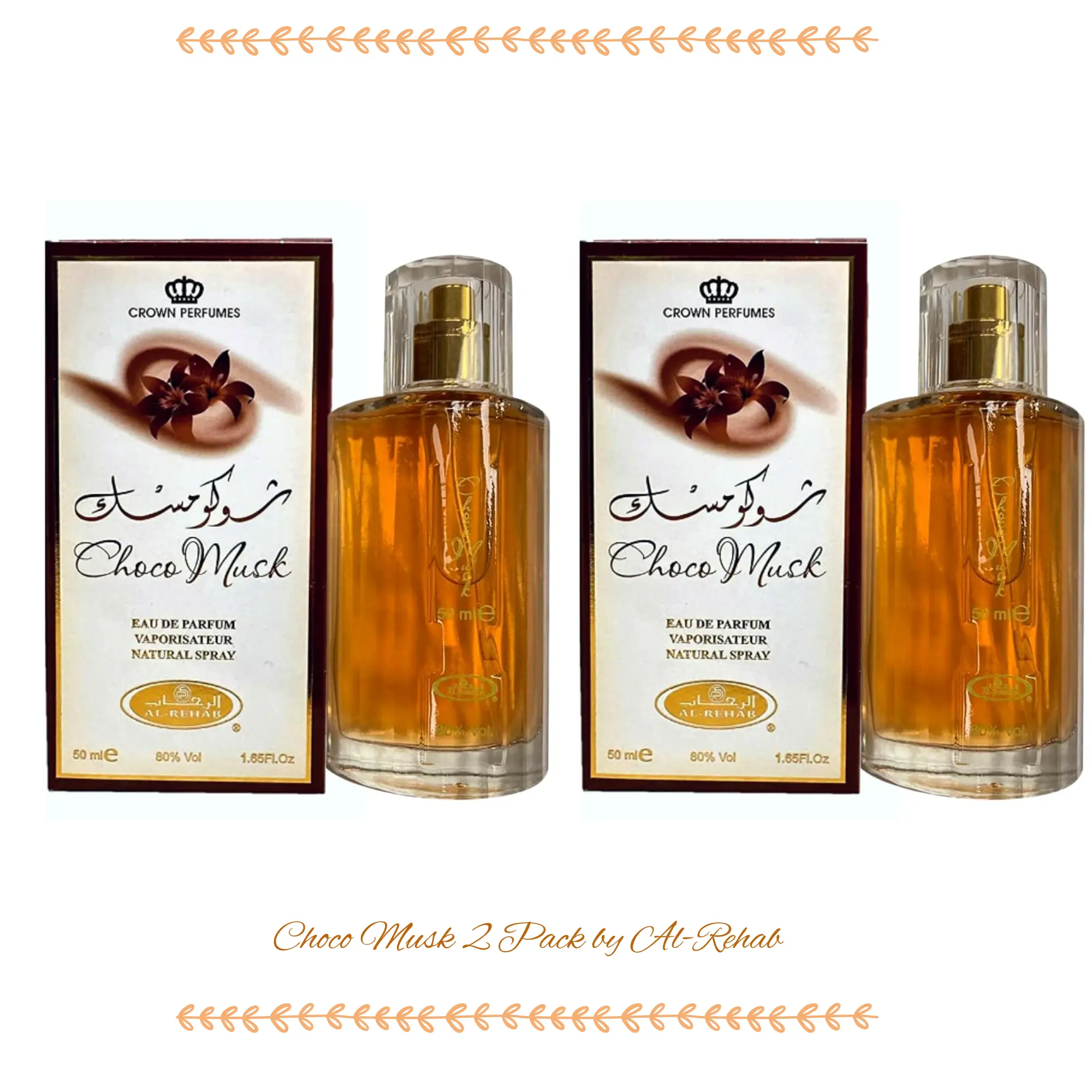 2-Pack Arabian Unisex Perfume chocomusk - by alrehab Fragrance Scent 2-Pack Arabian Unisex Perfume chocomusk - by alrehab Fragrance Scent