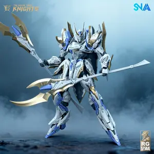 High-End 1/144 Scale Round Table Knight Mech Model Kit, Articulated Figures, Gold Accents High Precision Frame, 17cm Adult Collectible Figure