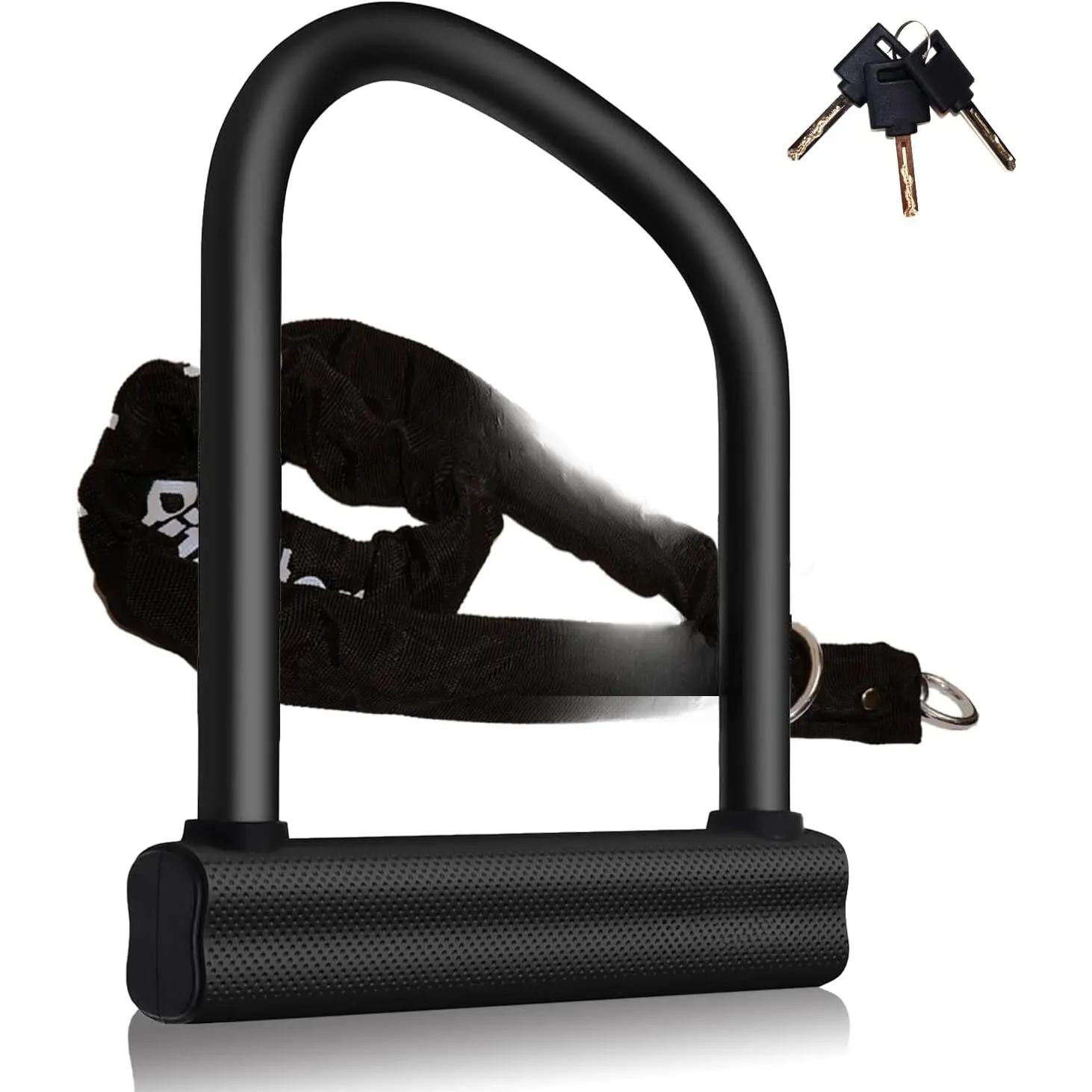 Locks Heavy Duty Anti , 18mm Thick  Wheel U Lock with 6mm x 4FT Chain, Large U Shaped  Chain Lock with 3  for Bicycles, Mopeds, Scooter, Ebike, -Tire