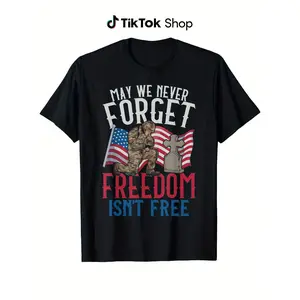 US Flag Soldier United States Freedom American Memorial Day T-Shirt, 100% Cotton, Men'S and women'S T-shirts, 180g, Black round neck,  Memorial Day, Retro, comfortable, Very suitable for leisure and sports, Many positive reviews