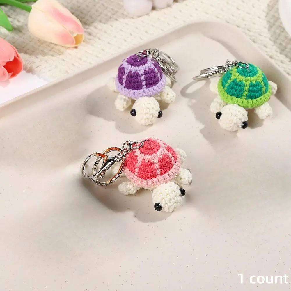 Cute Turtle Design Car Keychain, Mini Crochet Turtle Doll Decorative Pendants, Creative Turtle Trendy Cute Keychain, Car Interior Decoration Accessories, Charms, Handmade Keychain, Keychain For Car Keys, Car Key Chains