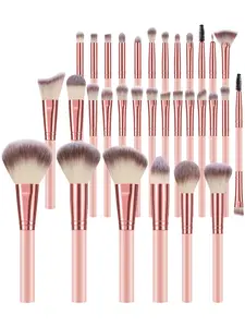 ​Professional Makeup Brushes Kit 32PCS - Foundation Blender, Contour Fan Highlighter Blush, Eyeshadow Eyeliner Brush Set, Cruelty-Free Synthetic Hair for Liquid, Powder, Cream