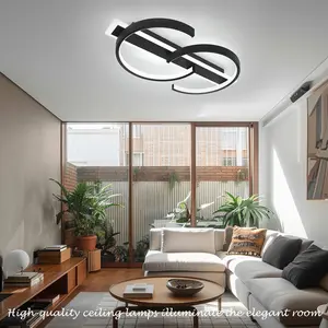 Black Ceiling Lights, Modern LED Flush Mount Light, Modern Bedroom Lamp,Suitable for Living Room, Bedroom, Corridor, Meeting Room