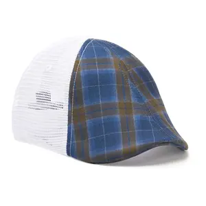 The Mesh Trucker Boston Scally Cap - Plaid with White