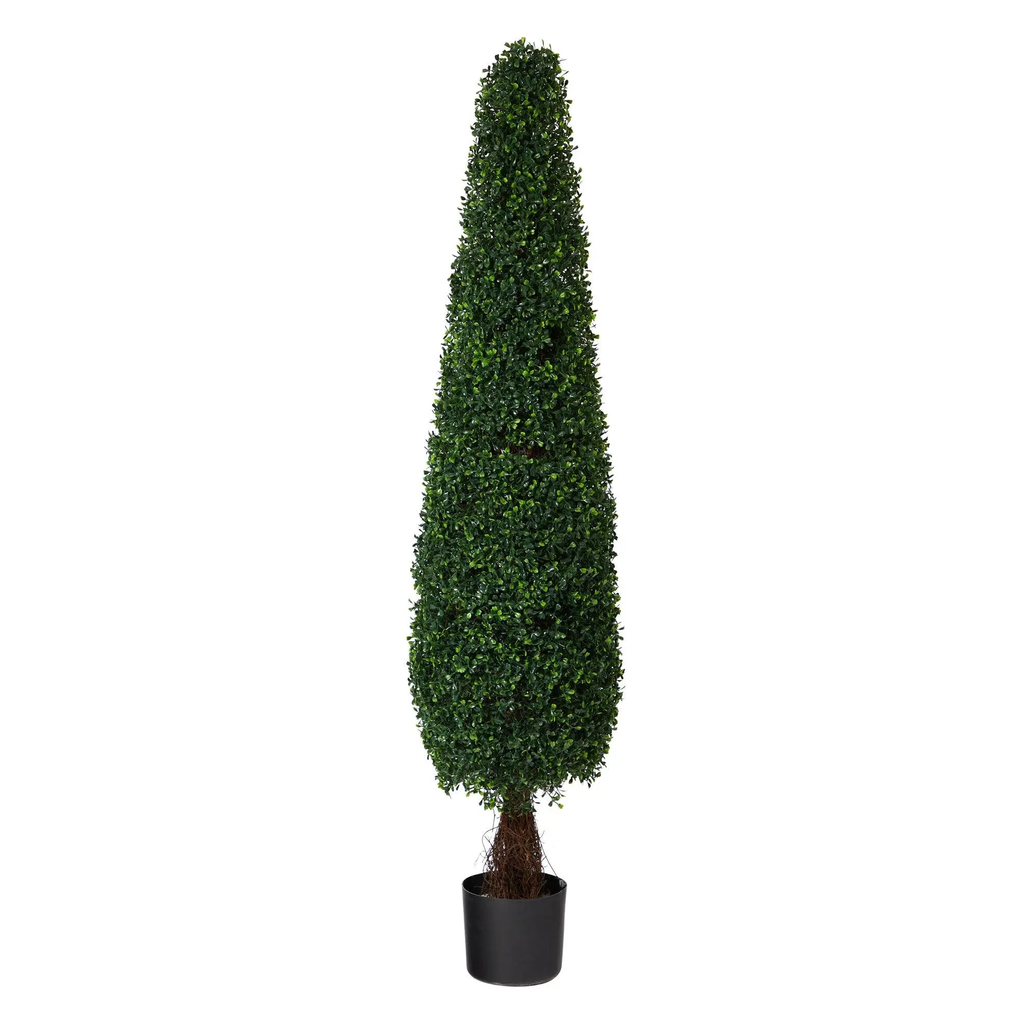 5' Faux Boxwood Topiary Tree, UV-Resistant Decorative Plant for Indoor-Outdoor Home Decor