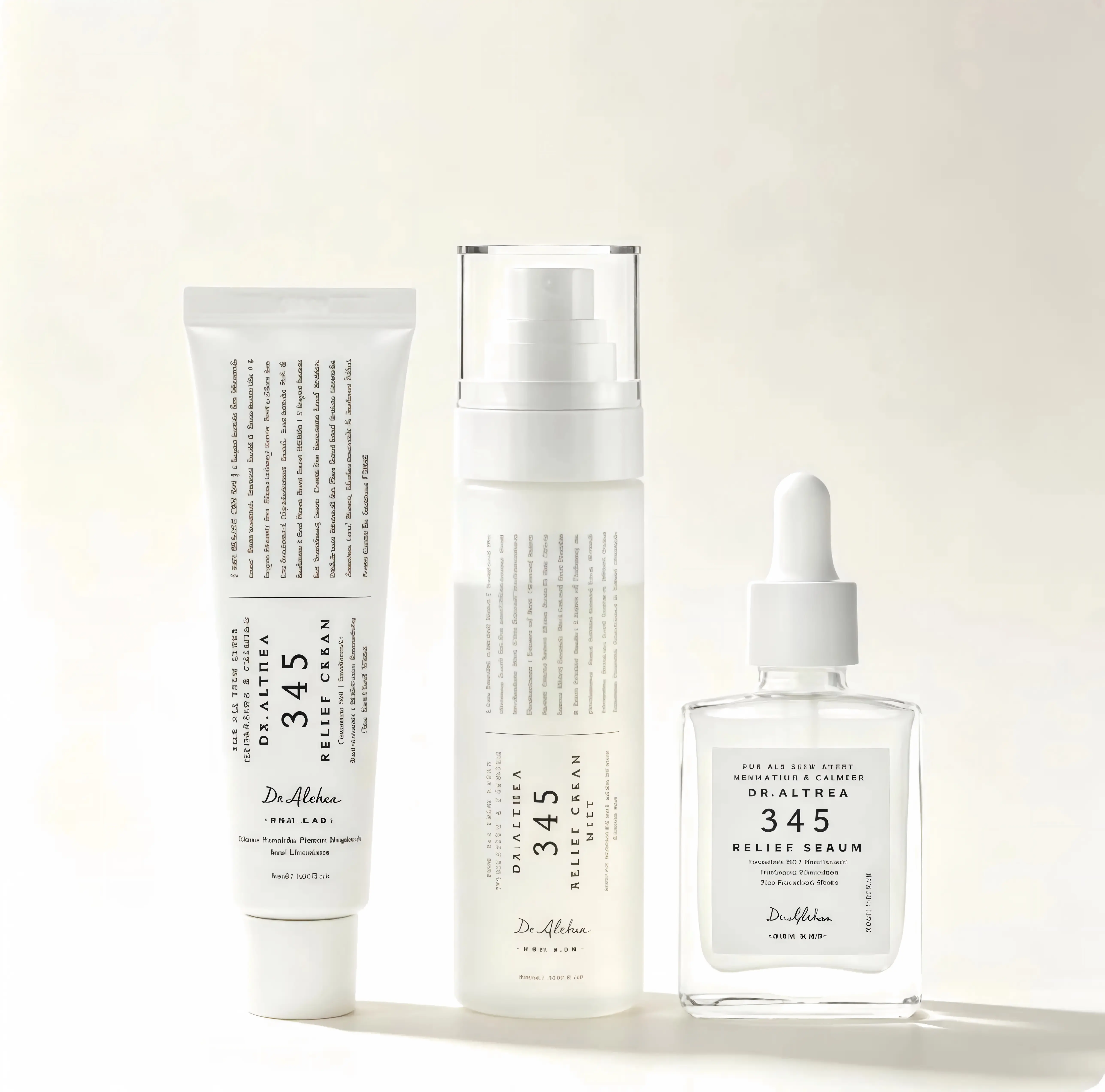 [Dr.Althea Official] 345 Relief Trio Set - Soothing Cream for Deep Hydration and Moisture Balance Dual-Layer Cream Mist to Lock In Moisture Relief Serum to Strengthen the Skin Barrier for a Healthy Glow