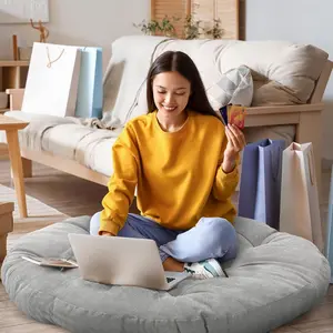 Extra Large 35 Inch Round Floor Pillow Meditation Cushion Papasan Swing Cushion for Adults Oversized Playroom Big Pillow for Yoga Living Room Sofa