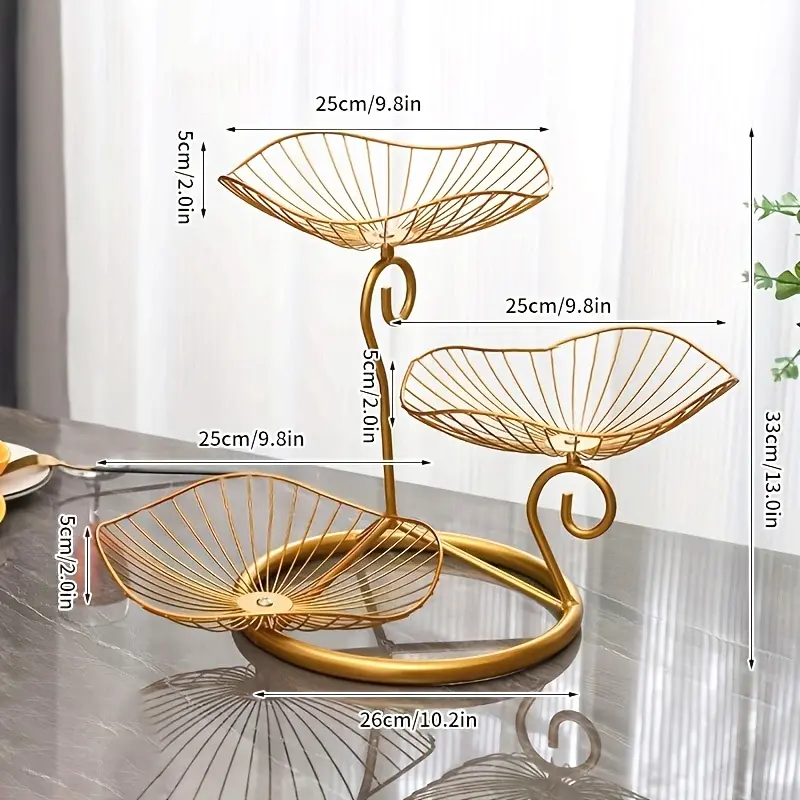 1pc Light Luxury Multi-Layer Fruit Plate Tray Home Living Room Tea Table Dried Fruits Snacks Display Exquisite Atmospheric Fruit Basket