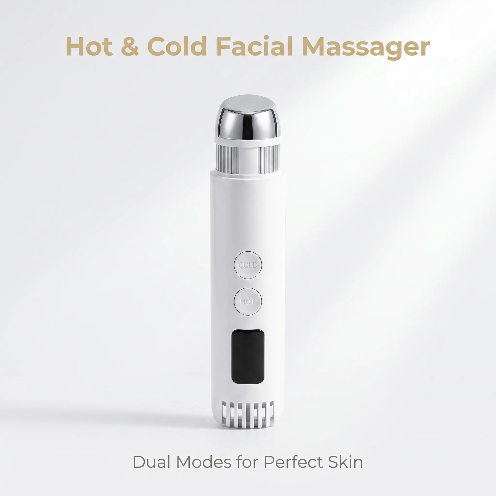 Gwode Dual Hot-Cold Facial Massage Wand with Digital Temperature Display, Face De-Puffing Tool, Skincare Serum Absorption & Makeup Prep Accessory