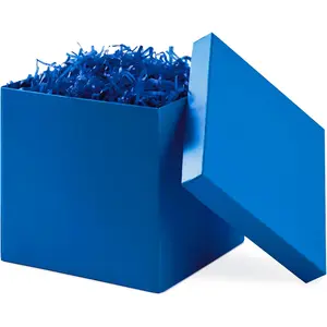 Hallmark Medium Gift Box with Lid and Shredded Paper Fill (Royal Blue 7 Inch Box) for Birthdays, Graduations, Anniversaries, Father'S Day, Christmas, Valentine'S Day, All Occasion Hallmark