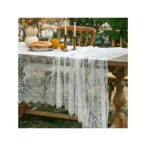 1pc White Lace Tablecloth Wedding Dessert Table Birthday Party Decor Window Display Photoshoot Prop, Romantic French Style, Instagrammable Summer Gifts Beach Back To School School Supplies Room Decor grand duchess tree