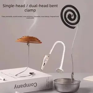 2 PCS Minimalist Crocodile Clip Mosquito Repellent Stand, Dual Head Design, Multifunctional Upright Holder for Home Use, Soft Tube Crocodile Clip Mount