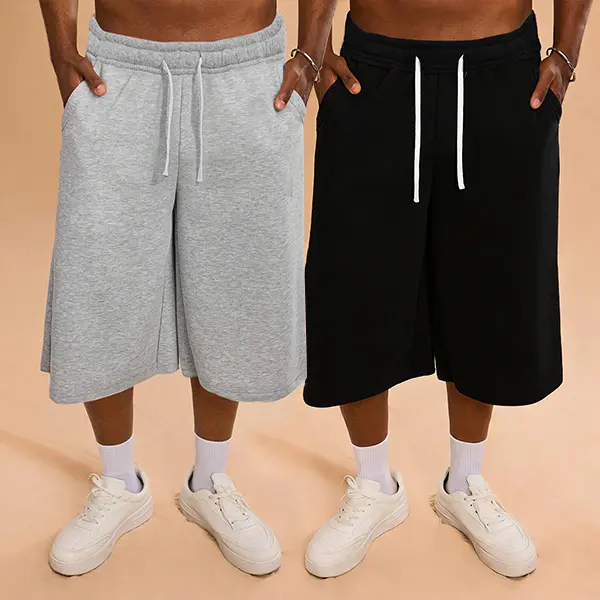 Men's Classic Fashion Solid Knitted Sweatpants - Adjustable Drawstring Waist, Loose Straight Leg Athletic Casual Trousers, Machine Wash Joggers Hiking Pants for Daily Wear & Outdoor Use