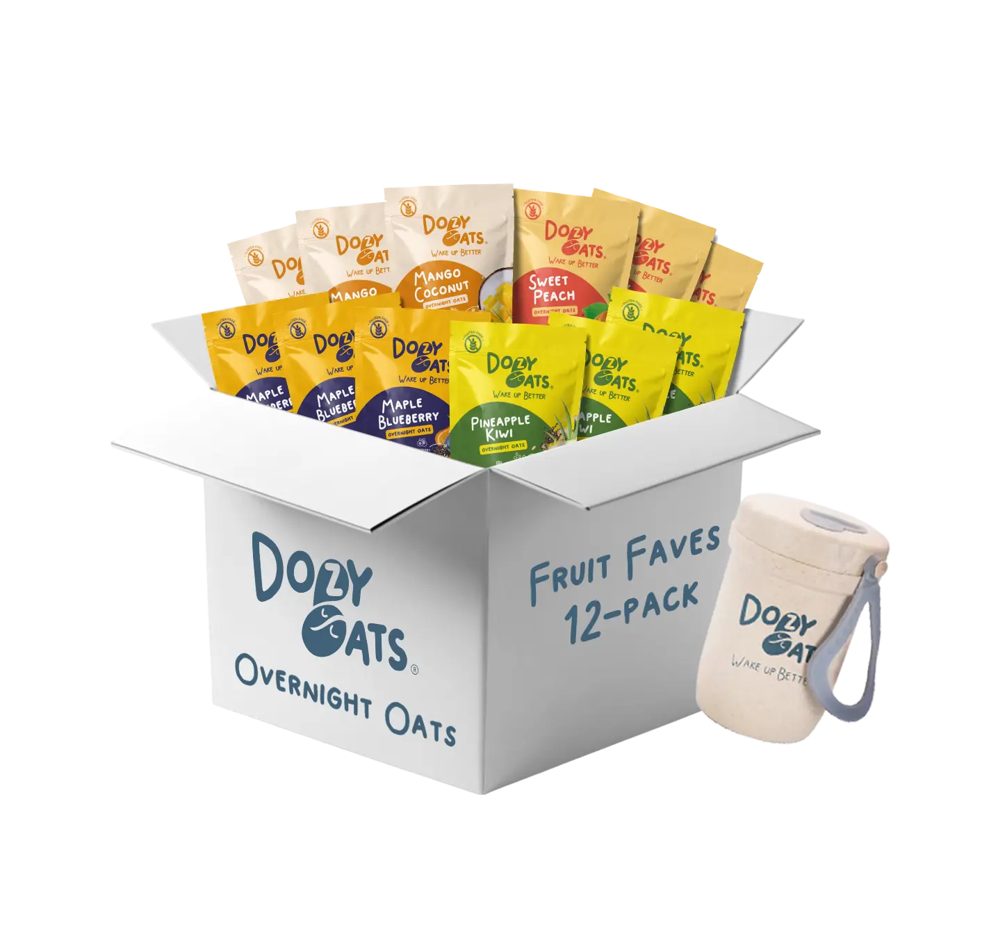 Fruity Faves Overnight Oats 12-Pack + Free Jar with all 1st Orders