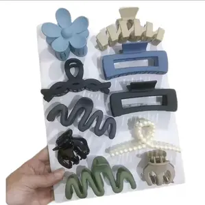 10PCS Hair Claw Clips Set | Matte & Pearl Aesthetic Hairstyle Hack