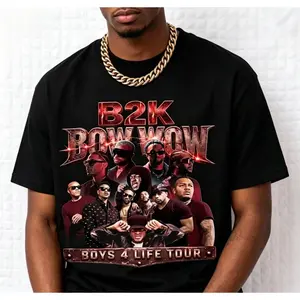 B2K Bow Wow Boys 4 Life Tour Graphic White Black T-Shirt #B2K #BowWow #Boys4LifeTour #ConcertMerch #RapTee #VintageTee #GraphicTee #CasualOOTD #MusicFanGift
