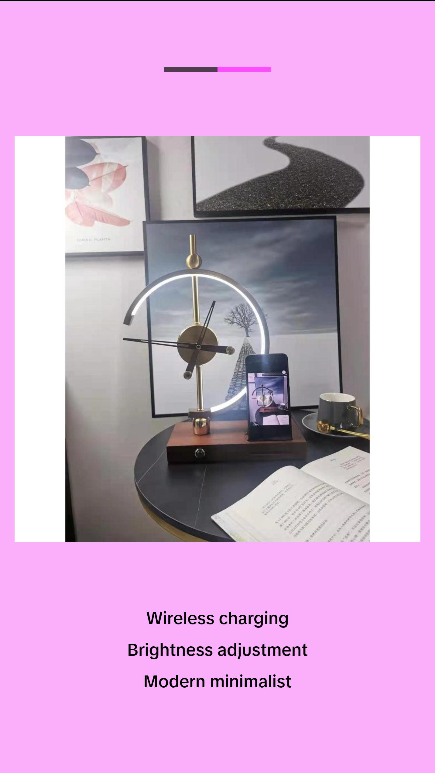 Modern Minimalist Bedroom Bedside Light Luxury Wireless Charging Desk Lamp