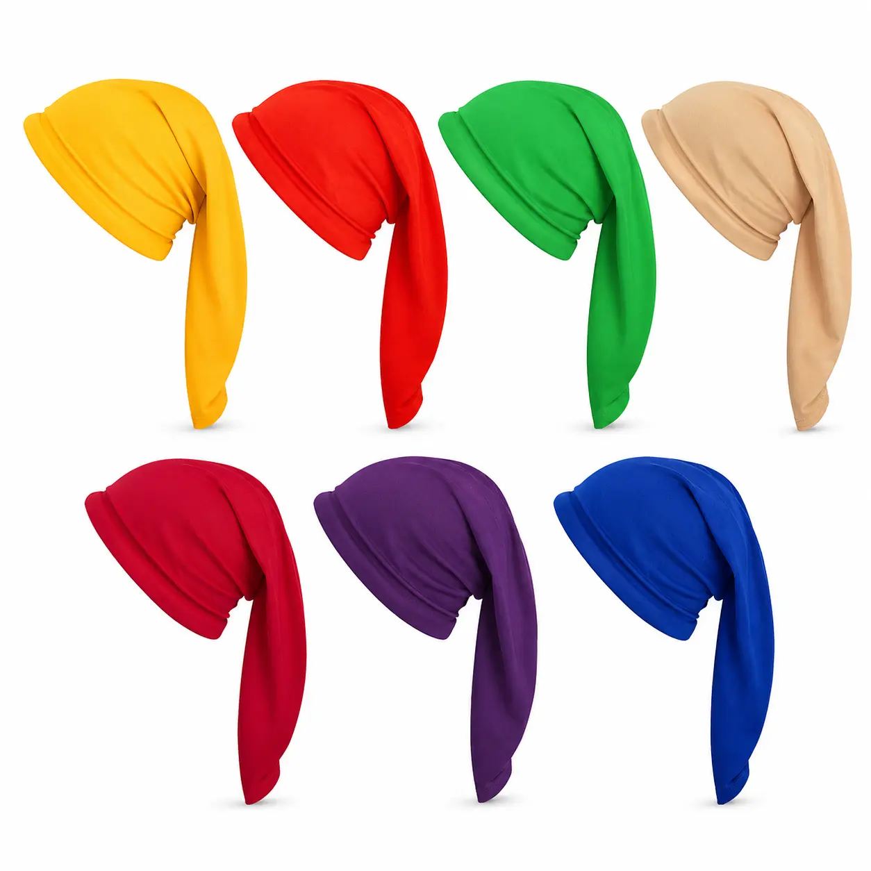 7-piece set of Christmas gnome elf hats, soft long-tail holiday party caps for women, festive Christmas costume accessories