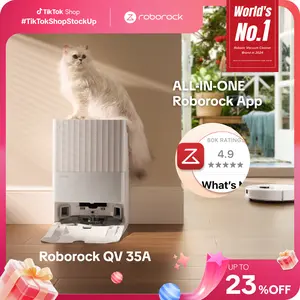 Roborock Qrevo Series Robot Vacuum and Mop (QV 35A), 8000Pa Suction, Anti-Tangle Brushes, Smart Obstacle Avoidance, Auto Mop Washing, All-in-One Dock, 200RPM Spinning Mops #GiftedInLove