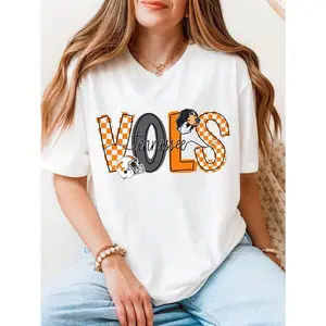 Tennessee VOLS T-Shirt, Perfect For Game Days, Sual Wear,  Gatherings, Sports Events, Taiating220g White Cotton Short Sve T-Shirt Is The Best Gift For , Best , Relats, Let Them Feel Cool And Comfortable In Summer Fit Streetwear