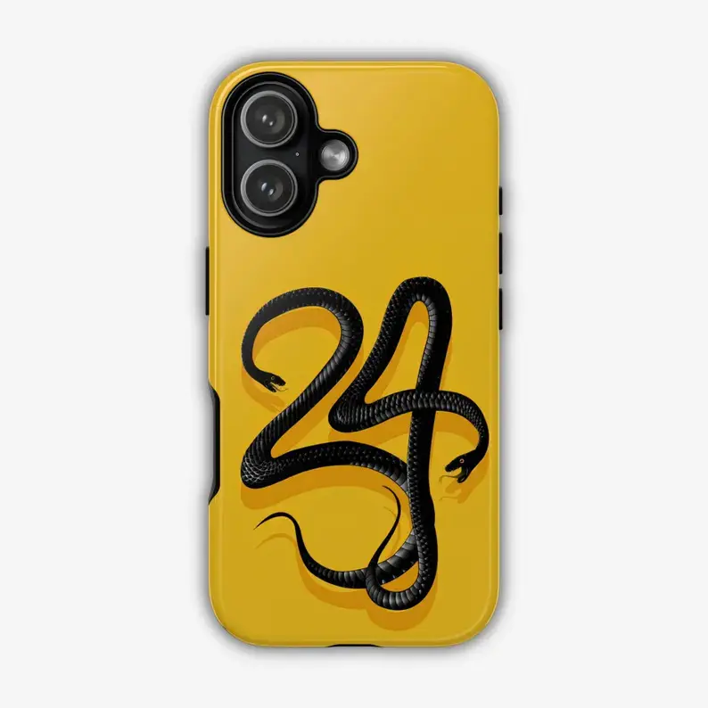 Kobe Bryant 24 Number Phone Case |   Yellow Background, for iPhone17 ProMax /16/15/14/13/12/11 Plus for Samsung phones, suitable for both men and women,  Perfect Gift for Women Men.A gift for the fans