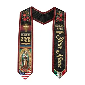 Custom Mexican Graduation Stole, Mexican Flag Graduation Sash 2026, Mexico Pattern Stole, Custom Name & School Sash Senior Graduation Gift