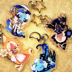 Cookie Run Kingdom Keychains, Shadow Milk, Pure Vanilla, Sage of Truth, & Truthless Recluse Acrylic Keychains – Cute Collectible Charms, Anime Style Accessories, Perfect Gift for Fans & Gamers!