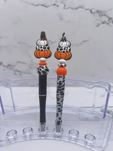 Cow Print Pumpkins- Ballpoint Beaded Pen