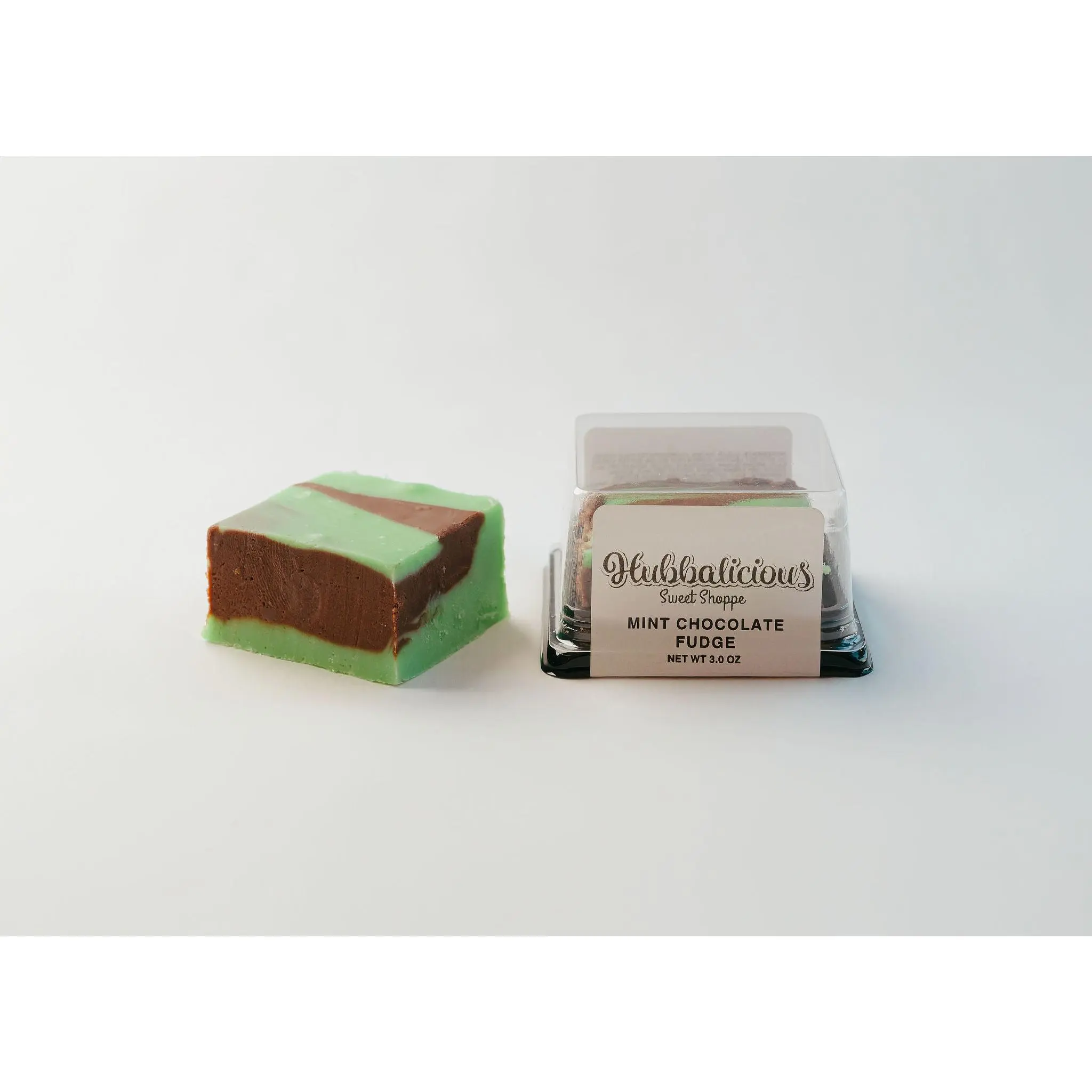 Chocolate Mint Fudge Hubbalicious Sweet Shoppe Dessert - 3 oz Layered Fudge Treat