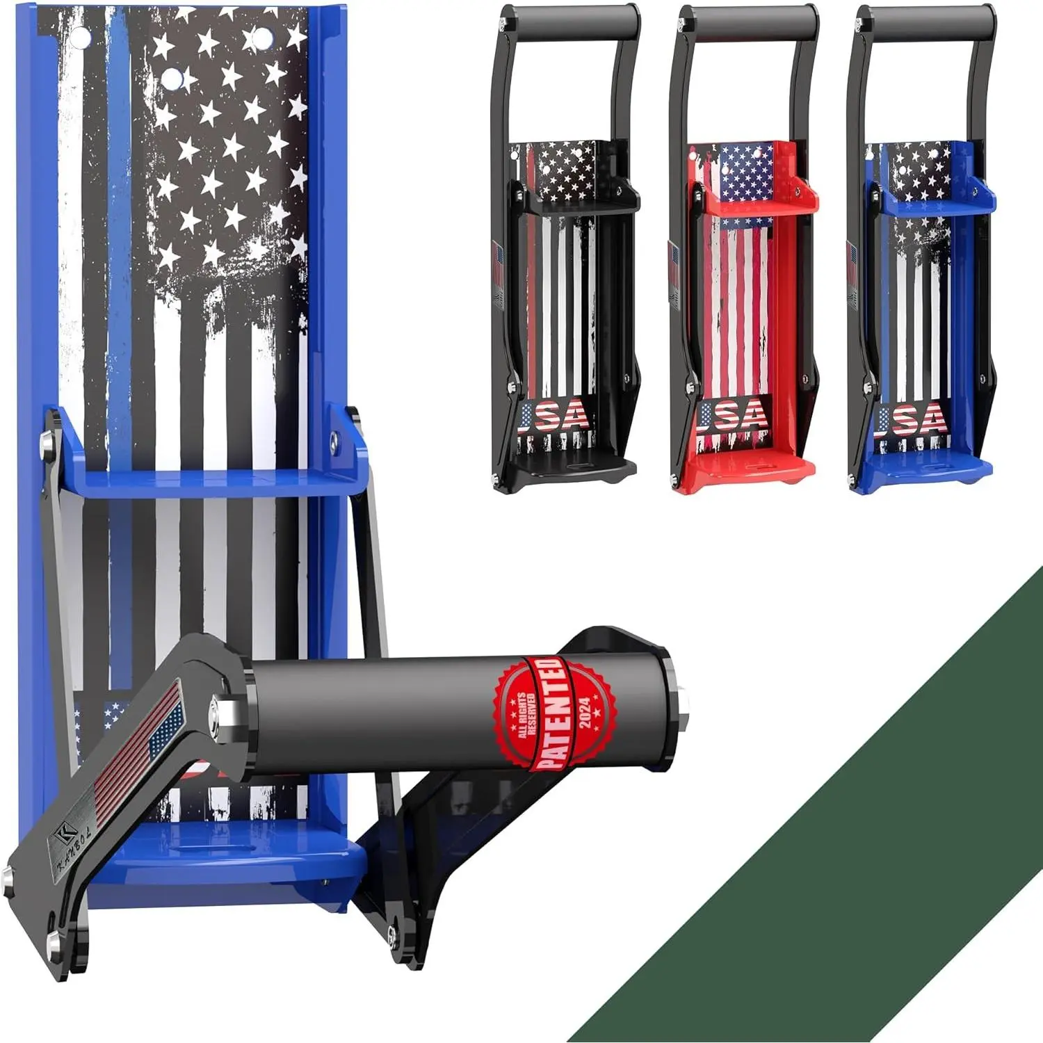 Heavy-Duty Wall-Mounted Metal Can Crusher for Recycling, Steel Construction, 12 oz & 16 oz Aluminum Can Compactor, Compact Design for Home Use, Blue