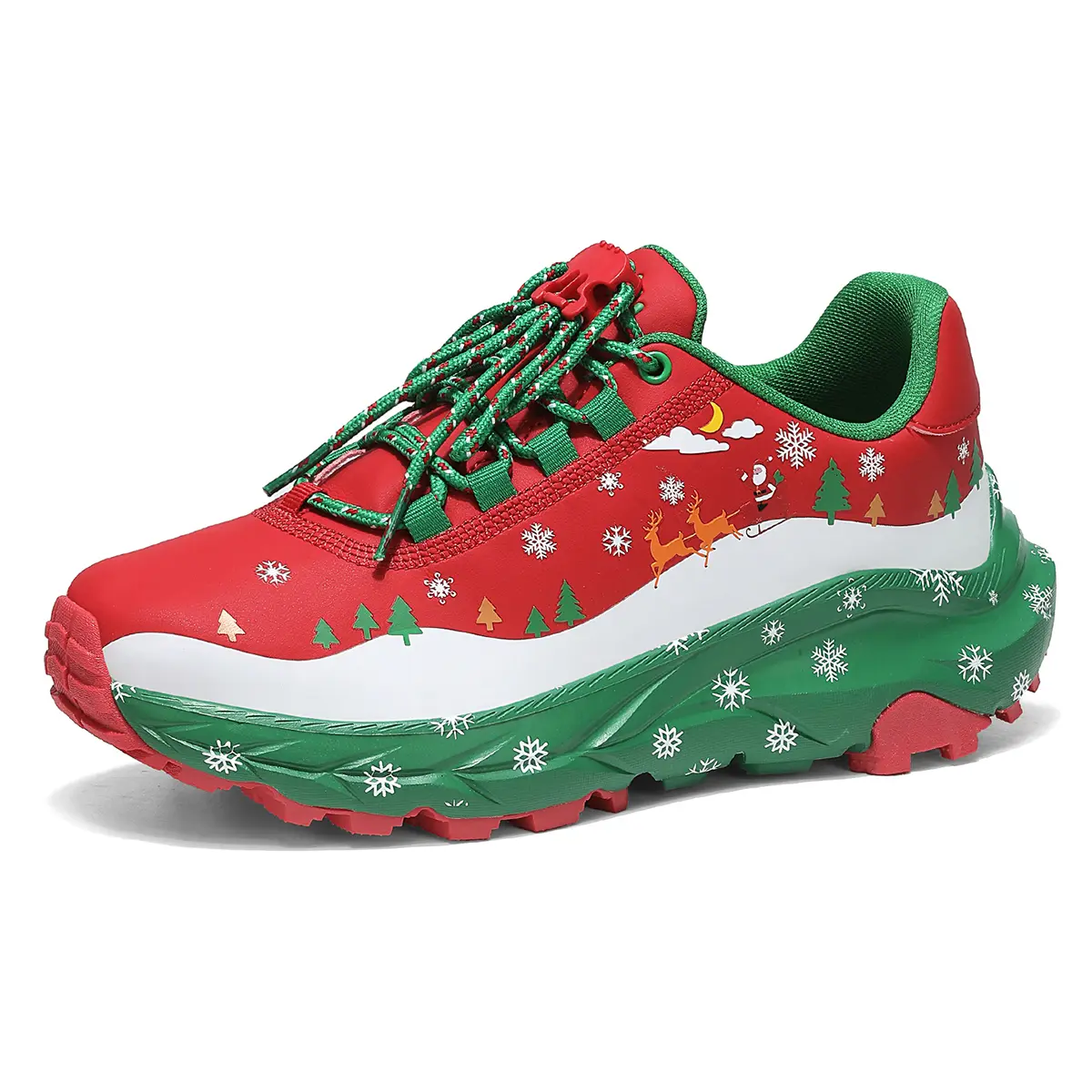 Women's Limited Edition Holiday Shoes Festive Pattern Construction Breathable Comfort Design Lightweight Support Platform All-Day Wear Perfect for Christmas Parties and City Lifestyle