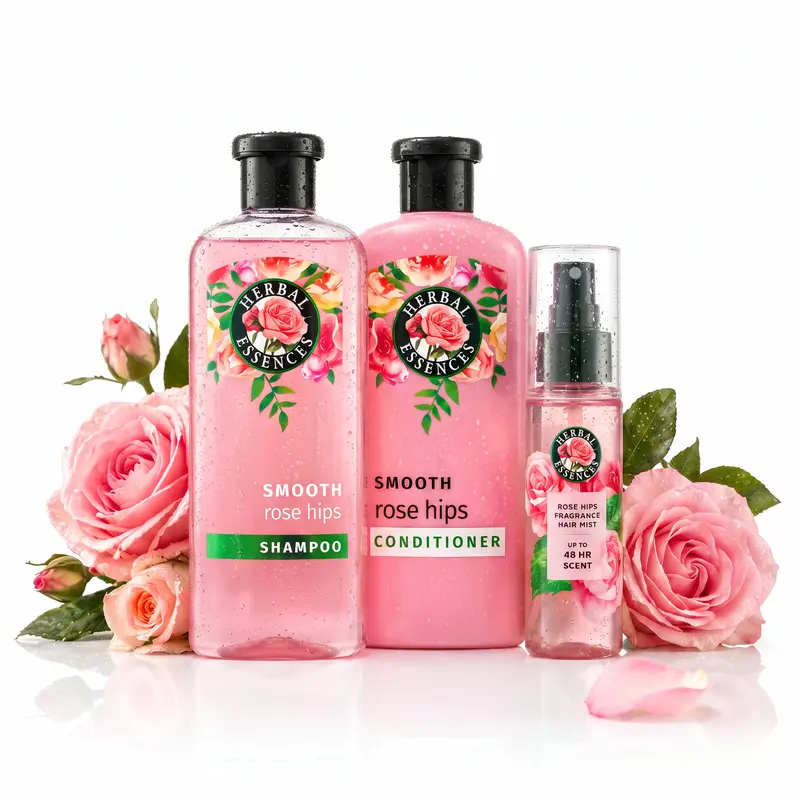 Herbal Essences Smooth Rose Hips Shampoo, Conditioner, Fragrance Mist Set, 30.2 fl oz