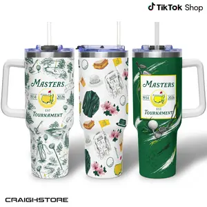 2026 Masters Tournament Tumbler With Handle, Augusta Georgia Golf Championship Insulated Travel Mug 40oz, Golfer Gift Mug