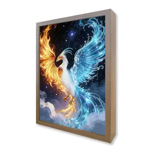 Phoenix LED Light Box with 3 Color Dimmable Modes USB Powered Wall Decor & Desk Decoration Adjustable Color LED Technology for Living Room Bedroom or Office
