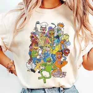 The Muppets Character Group Portrait T-Shirt, Vintage Kermit Miss Piggy Gonzo Fozzie Animal Tee, Family Trip Matching 2026