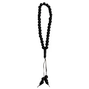 Palestinian Elegance Handmade Wood Tasbeeh – Black Beads