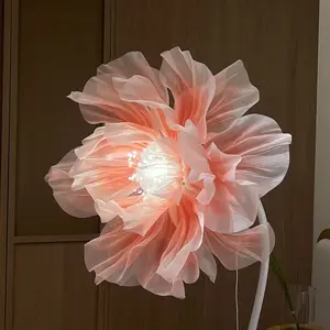 32inches Simulated opening and closing flowers floor lamp, electromechanical moving flowers, automatically sensing silk flowers, decorative ornaments, window display sets.