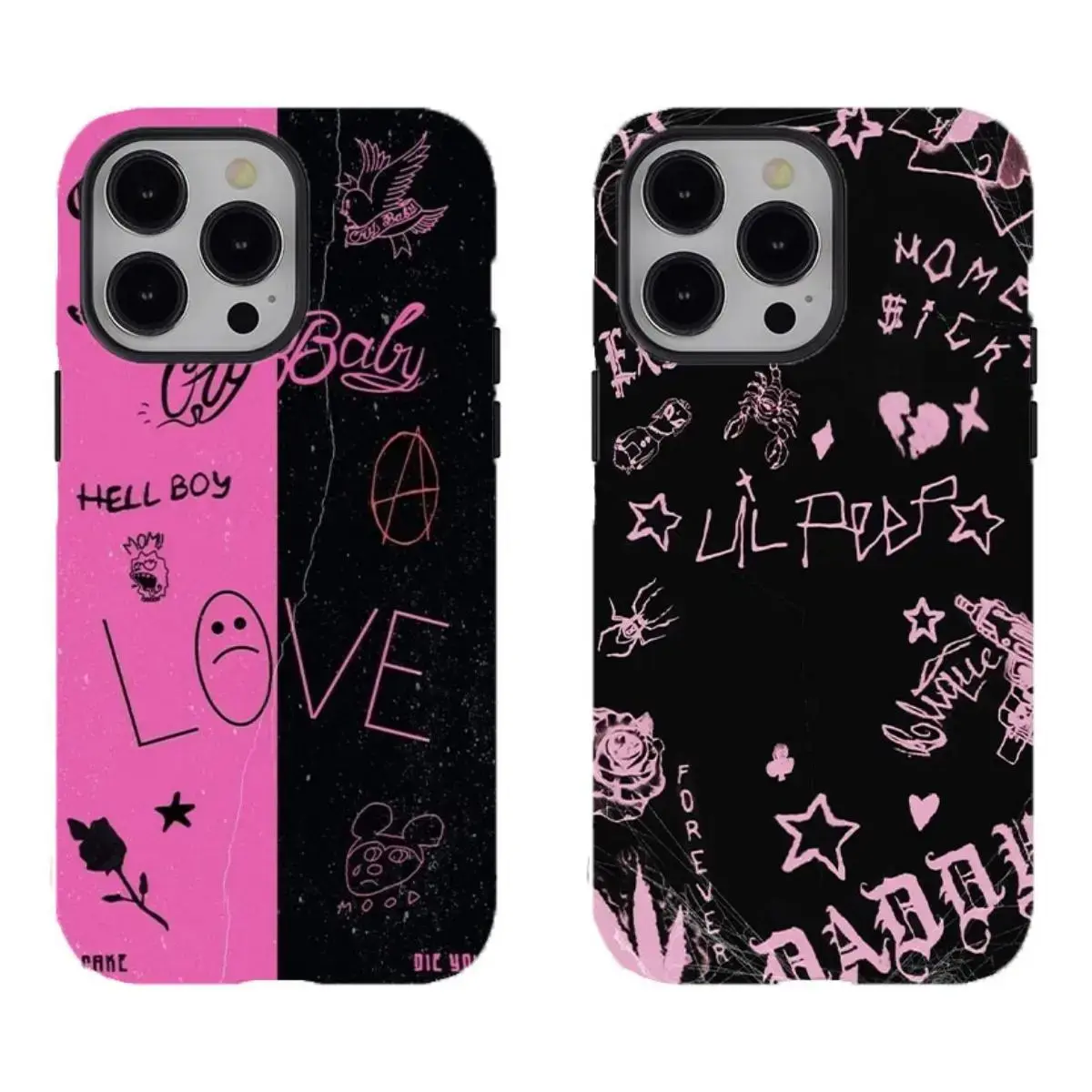 Lil Peep Dark Punk Smartphone Casing - Trendy Tough Handheld Device Protector, Compatible with iPhone 17 Pro Max,16,15,14,13,12,11 & Samsung S21-S25, Perfect Gift for Rap Fans, Shockproof Cellphone Case