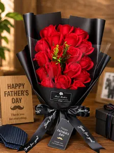 18 Eternal Red Roses Bouquet Long Lasting Flowers Anniversary Valentine's Day Gift，Preserved Roses Forever Roses Eternal Roses Bouquet Home Decor Anniversary Gift Valentine's Day Gift Gift for Her Luxury Gift Long Lasting Flowers