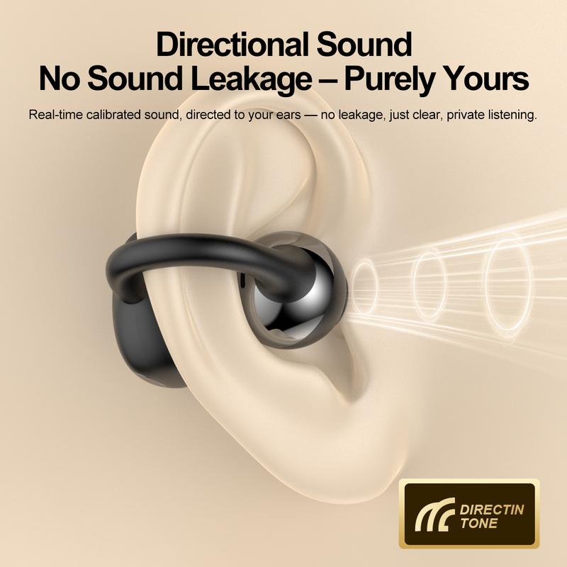 Fluffdrip New YXG-20 Ear Cuff Earphones, 6H Single Playtime (20H+ with Case), All-Day Comfort Clip-On Design, LED Power Display