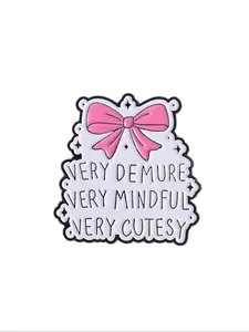 Elegant Bow Brooch, Gentle Declaration Style, 'very Demure & Mindful' Design, Perfect Gift for Best Friend, Backpack Charm, Accessories