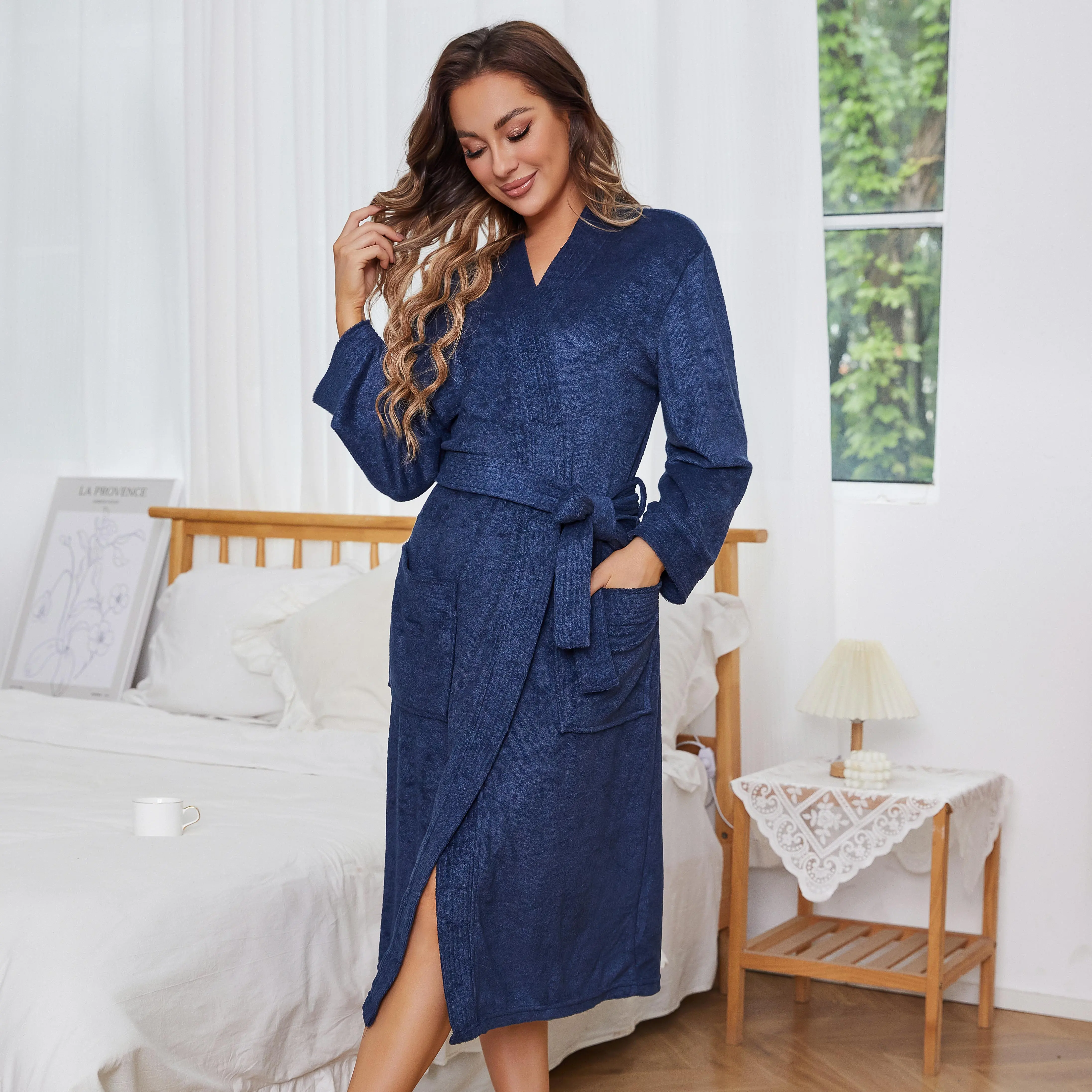 Couple towel bathrobe Four Seasons Hotel Beauty Salon Same Style Steaming Clothes Women's Comfortable Soft Robe Home Bathrobe