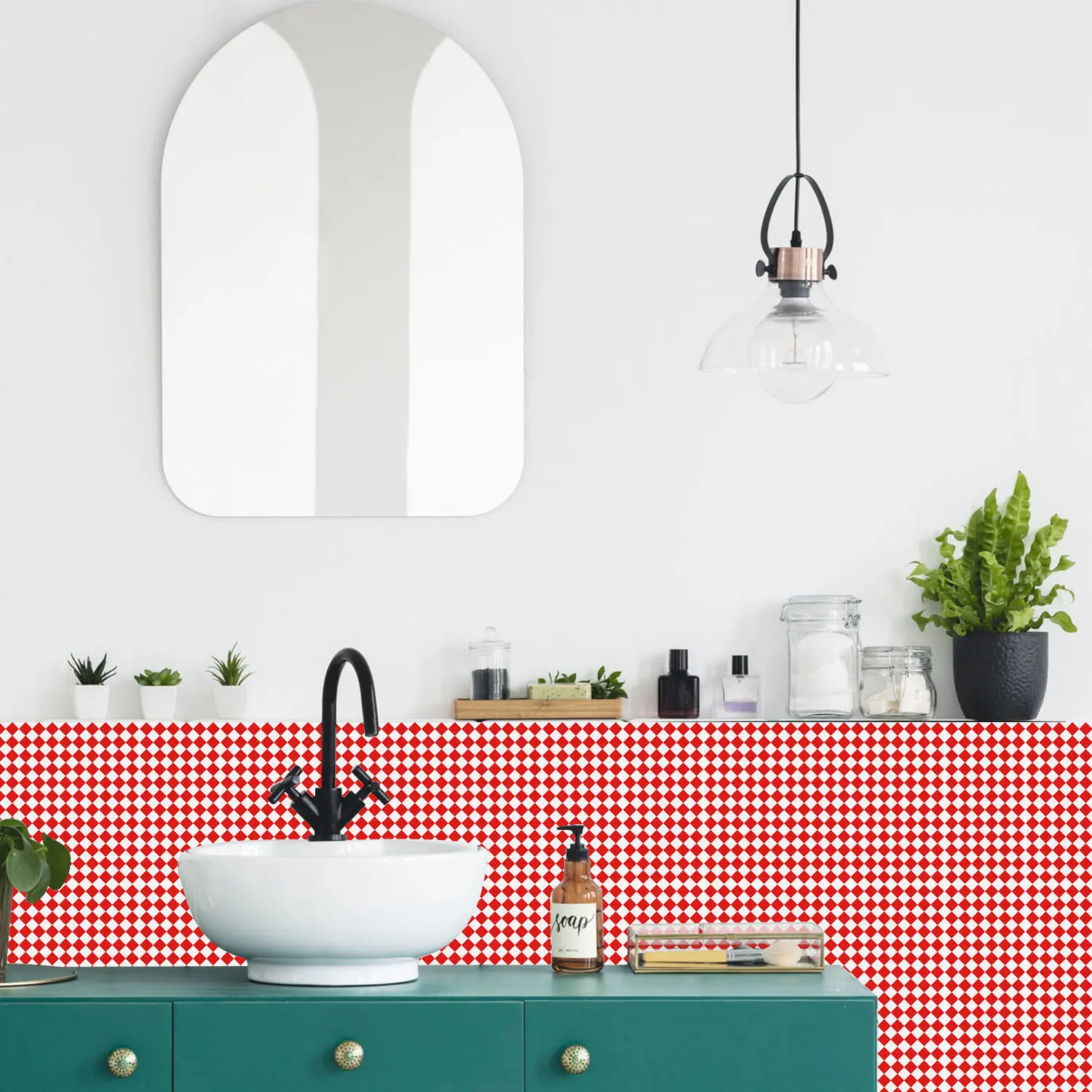 15 Pcs Classic Diamond Checkerboard Tile Sticker, Matte Film, Premium Texture, Home Decoration, Refresh Your Space