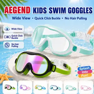 Aegend Kids Swimming Goggles 2-Pack, Swimming Accessories with Anti-Fog, No-Leak, UV Protection, Wide View & Adjustable Buckle