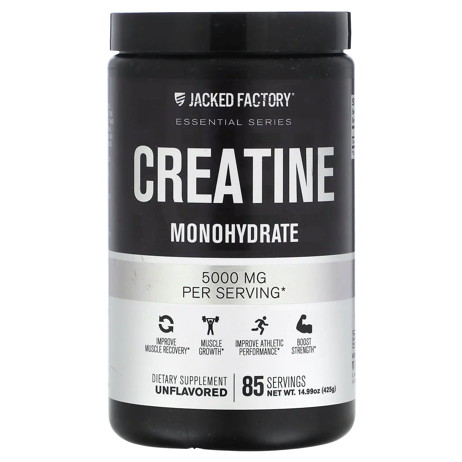 Jacked Factory Essential Series, Creatine Monohydrate, Unflavored, 14.99 oz (425 g)